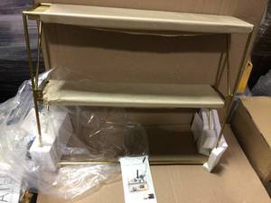 Lugo Two Tier Floating Wall Shelf Gold 20.75 x 24.75 x 6.00 in good condition