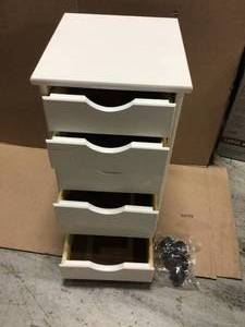 White 6-Drawer Roll Cart Customer Returns Open Box See Pictures