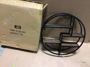 Black Round Wall-Mounted Iron Hanging Storage Floating Shelves Customer Returns Open Box See Pictures