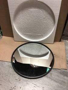 Medium Round Black Modern Mirror (24 in. H x 24 in. W) by Utopia Alley in good condition