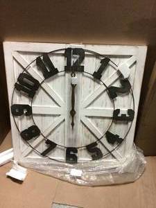 White Rustic Farmhouse Wall Clock by Stratton Home Decor in good condition