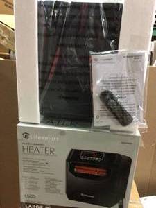 1,500-Watt Electric 6-Element Large Room Infrared Bulb Space Heater with Remote Customer Returns Open Box See Pictures