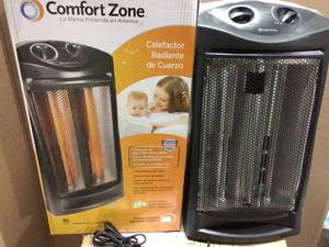 Comfort Zone Quartz Radiant Tower Heater Customer Returns Open Box See Pictures