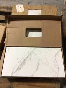 QuicTile 12 in. x 24 in. Calacatta Marvel Matte Porcelain Locking Floor Tile (9.6 sq. ft.  case) by Daltile&nbsp&nbspCustomer Returns Open Box See Pictures