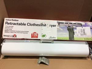 Household Essentials 15-7 5 Line Retractable Clothesline&nbsp&nbspCustomer Returns Open Box See Pictures