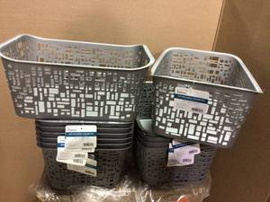 Grey Storage Bin Set, Stylish Sleek Durable Home Indoor Room Organizer Decor New in good condition