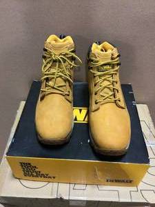 Mens Halogen 6 in. Work Boots - Soft Toe - Wheat Size 12(W) by DEWALT&nbsp&nbspCustomer Returns Open Box See Pictures