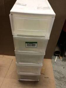 7 Quart Small Stacking Drawer, White (5 Pack) by IRIS USA, Inc.&nbsp&nbspCustomer Returns Open Box See Pictures