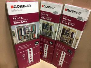 Selectives 48 in. W - 113 in. W White Wood Closet System by ClosetMaid&nbsp&nbspCustomer Returns Open Box See Pictures