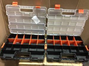 15-Compartment Interlocking Small Parts Organizer in Black (2-Pack) by HDX&nbsp&nbspCustomer Returns Open Box See Pictures