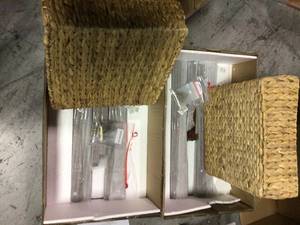 Home Decorators Collection Walnut Finish Backless Counter Stool with Woven Seat (16.14 in. W x 25.2 in. H)&nbsp&nbspCustomer Returns Open Box See Pictures