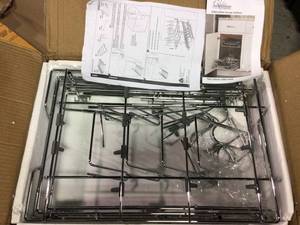Pot and Pan Lid Organizer for Cabinet, 14 in. Sliding Pot and Lid Cookware Organizer, Chrome&nbsp&nbspCustomer Returns Open Box See Pictures