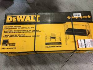 1-Drawer StorageWorktop Add-On Kit for 4 ft. Industrial Storage Rack by DEWALT&nbsp&nbspCustomer Returns Open Box See Pictures