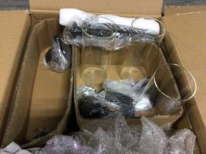 Crosby 3-Light Olde Bronze Convertible Chandelier with Clear Glass Shade by KICHLER&nbsp&nbspCustomer Returns Open Box See Pictures