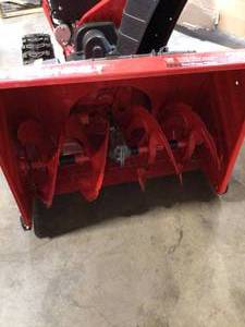 26 in. 243 cc 2-Stage Gas Snow Blower with Electric Start Self Propelled and 1-Hand Operation by Troy-Bilt in good conditions