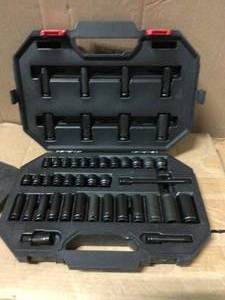 38 in. Drive SAEMM Impact Set (44-Piece) by Husky&nbsp&nbspCustomer Returns Open Box See pictures