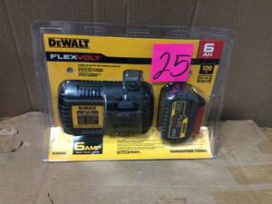 FLEXVOLT 20-Volt60-Volt MAX Lithium-Ion 6.0Ah Battery Pack with 6 Amp Output Charger by DEWALT&nbsp&nbspCustomer Returns Open Box See pictures&nbsp