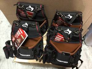 Husky 2-Pocket Small Framer Tool Pouch with Leather&nbsp&nbspCustomer Returns Open Box See pictures