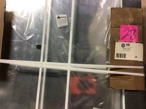 Medium Rectangle White Modern Mirror (28 in. H x 40 in. W)&nbsp&nbspCustomer Returns Open Box See pictures