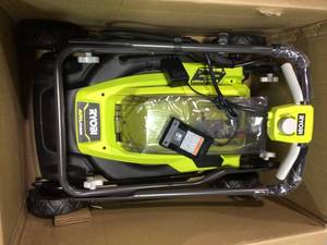 18 in. 40-Volt 2-in-1 Lithium-Ion Cordless Battery Walk Behind Push Mower 4.0 Ah BatteryCharger Included by RYOBI&nbsp&nbspCustomer Returns Open Box See pictures