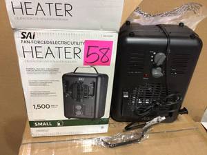 1500-Watt Milkhouse Utility Electric Portable Heater with Thermostat - Black&nbsp&nbspCustomer Returns Open Box See pictures
