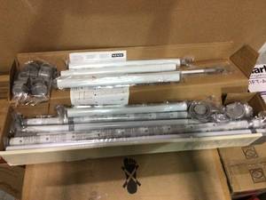 Herkules Basic 4.33 in. D x 47.24 in. W x 118.11 in. H White Powder-Coated Steel Tension Mount Closet System&nbsp&nbspCustomer Returns Open Box See pictures