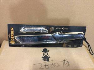GERBER BUNDLE GATOR MACHETE JR DUAL BLADE SHEATH &amp PARAFRAME CLIP FOLDING KNIFE&nbsp&nbspCustomer Returns Open Box See pictures