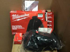 Womens Large M12 12-Volt Lithium-Ion Cordless Black Heated Jacket Kit with (1) 2.0Ah Battery and Charger by Milwaukee&nbsp&nbspCustomer Returns Open Box See pictures