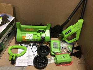 16 in. 40-Volt 4 Ah Battery Cordless Electric Snow Blower Shovel by Earthwise&nbsp&nbspCustomer Returns Open Box See pictures