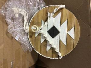 Hanging Boho Wood Wall Art&nbsp&nbspCustomer Returns Open Box See pictures
