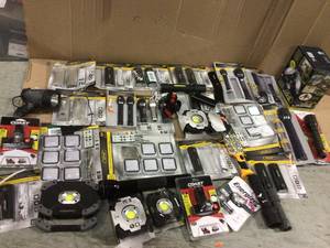 BIG MIX LOT OF FLASHLIGTS AND LIGHTS MISC.&nbsp&nbspCustomer Returns Open Box See pictures