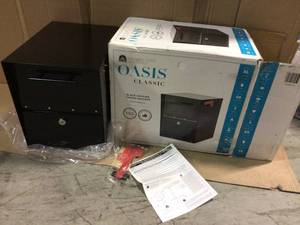 Oasis Classic Locking Post Mount Parcel Mailbox with High Security Reinforced Lock, Black&nbsp&nbspCustomer Returns Open Box See pictures