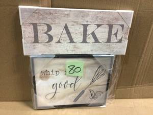 16 in. x 20 in. Whip It Good Whisk by Daphne Polselli Wood Framed Wall Art&nbsp&nbspCustomer Returns Open Box See pictures