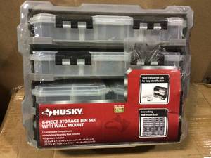 38-Compartment Rack with 6 Small Parts Organizer by Husky&nbsp&nbspCustomer Returns Open Box See pictures