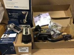 Schlage FE285 Camelot Aged Bronze Entry Door Handle with Accent Door Lever&nbsp&nbspCustomer Returns Open Box See pictures
