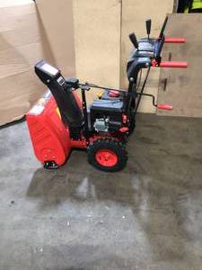 24 in. 212cc 2-Stage Electric Start Gas Snow Blower by PowerSmart in working condition