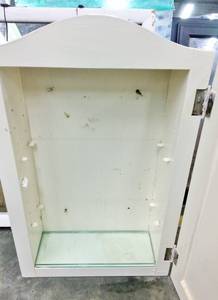 lot 7 image: YEP I WAS LOOKING AROUND AT ALL THE FUN ITEMS THIS NONPROFIT HAS FOR SALE & CAME ACROSS THIS GORGEOUS ANTIQUE FLORAL ETCHED GLASS MEDICINE CABINET MIRROR - THEIR STOCK CHANGES DAILY MEASUREMENTS IN THE PICTURES