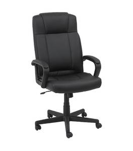 Oif Leather High-Back Chair, Fixed Loop Arms