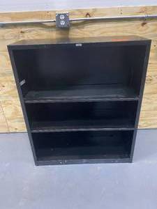 HON Metal Bookcase, Three-Shelf, 34-12w x 12-58d x 41h, Black