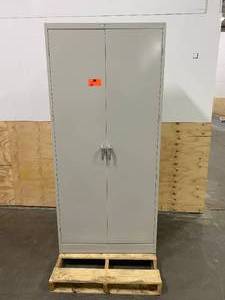 alera alecm7824lg assembled 78 high storage cabinet, wadjustable shelves, 36w x 24d, light gray