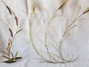 lot 5 image: Two Vintage Mid Century Handmade Brass and Copper Wall Art Pieces