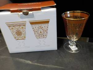 Set of 4 Gold Mosaic Goblets retai...
