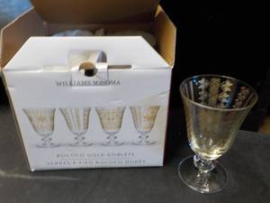 Set of 4 Rococo Gold Goblets on sal...