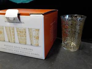 Set of 4 Rococo Gold Tumblers on s...