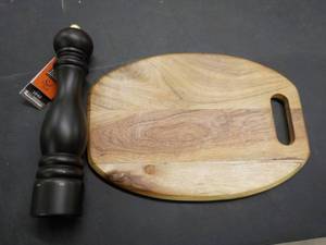 Wood Cutting Board and Salt Mill...
