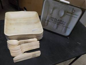 Bamboo Set- Plates and Silverware...