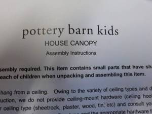 Pottery Barn Kids House Canopy...