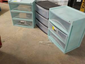 3 Plastic Storage damaged on each...