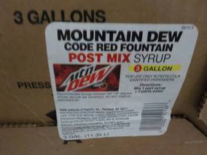 4 - 3 gallon Mountain Dew Code Red ...