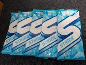 5 - 3 packs Stride Icy Mint Gum...